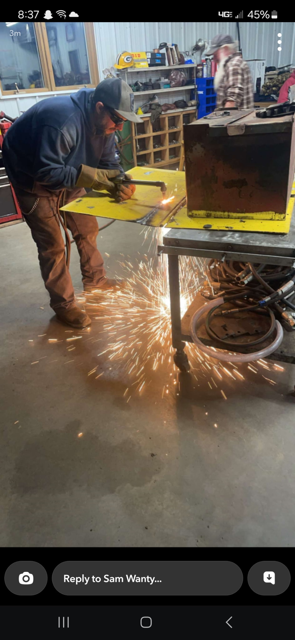 Hands-on welding and fabrication work
